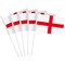 G128 30 Pack Handheld England English Stick Flags | 4x6 In | Printed 150D Polyester, Country Flag, Solid Plastic Stick, Spear White Tip